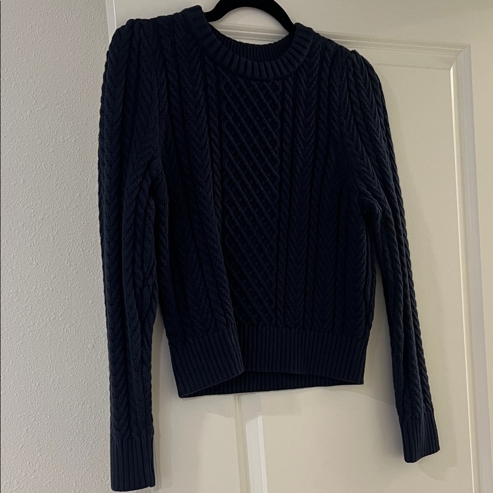 Jcrew Elegant Navy Cable Knit Sweater